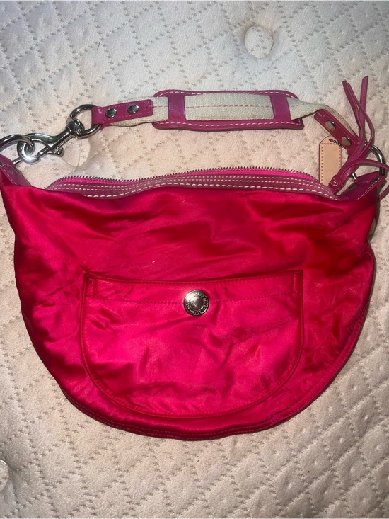 Coach Handbags - Y2K Coach Fuchsia/pink  Nylon Shoulder Bag with Silver-Tone Hardware
